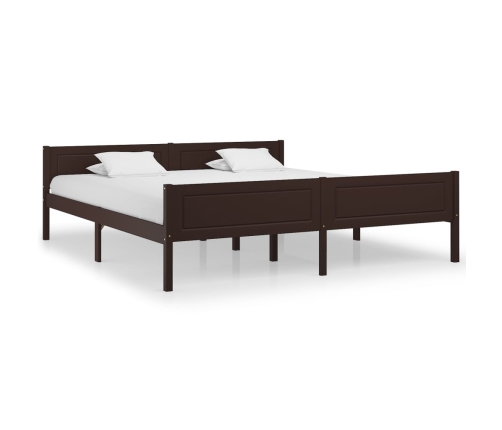 Estructura de cama madera maciza pino marrón oscuro 180x200 cm