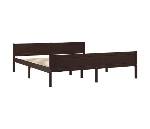 Estructura de cama madera maciza pino marrón oscuro 180x200 cm