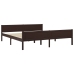 Estructura de cama madera maciza pino marrón oscuro 180x200 cm