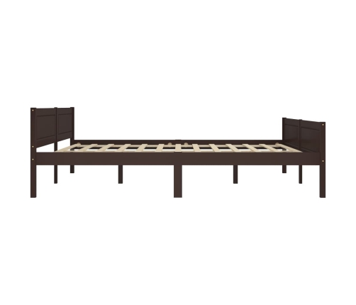 Estructura de cama madera maciza pino marrón oscuro 180x200 cm