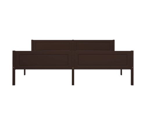 Estructura de cama madera maciza pino marrón oscuro 180x200 cm