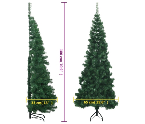 Árbol de Navidad artificial de esquina verde 180 cm PVC