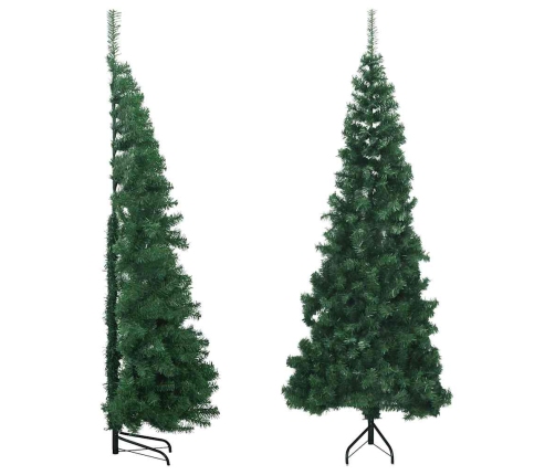 Árbol de Navidad artificial de esquina verde 210 cm PVC