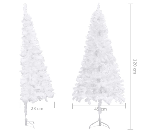 Árbol de Navidad artificial de esquina blanco 120 cm PVC