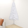 Árbol de Navidad artificial de esquina blanco 120 cm PVC