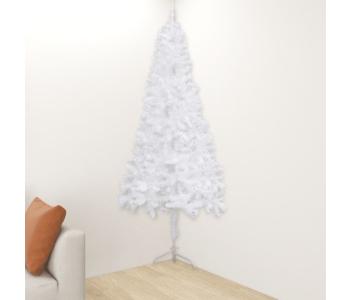 Árbol de Navidad artificial de esquina blanco 150 cm PVC