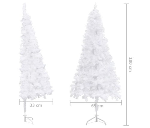 Árbol de Navidad artificial de esquina blanco 180 cm PVC