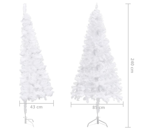 Árbol de Navidad artificial de esquina blanco 240 cm PVC