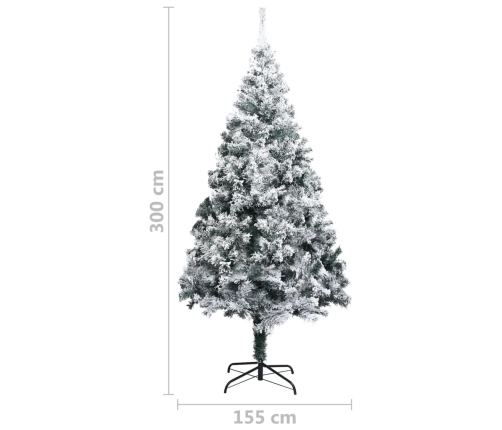 Árbol de Navidad artificial con nieve PVC verde 300 cm