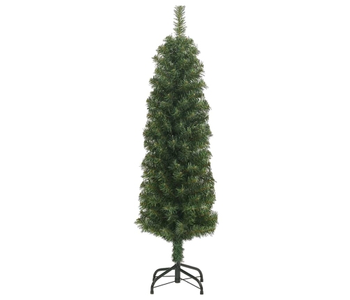 Árbol de Navidad artificial delgado y soporte PVC verde 120 cm