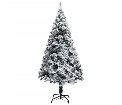 Árbol de Navidad artificial verde con nieve 120 cm