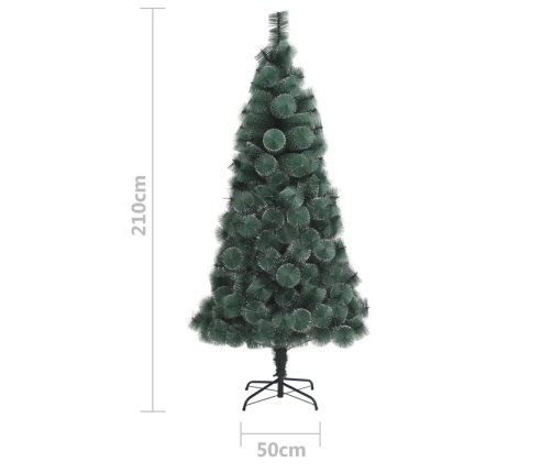 Árbol de Navidad artificial con soporte verde PET 210 cm