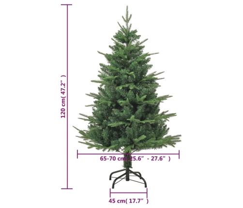 Árbol de Navidad artificial verde 120 cm PVC y PE