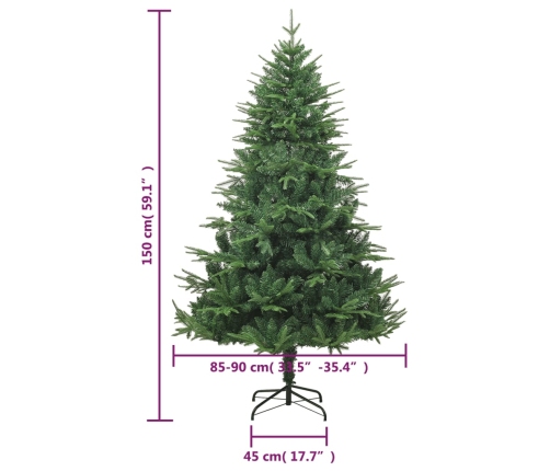 Árbol de Navidad artificial verde 150 cm PVC y PE