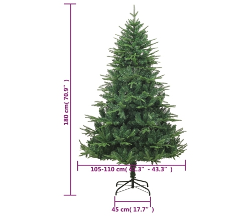 Árbol de Navidad artificial verde 180 cm PVC y PE