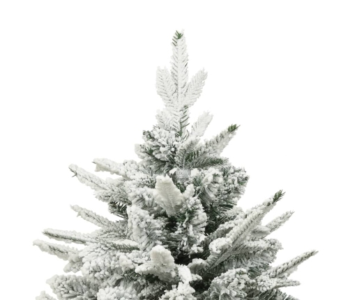 Árbol de Navidad artificial con nieve PVC y PE verde 210 cm