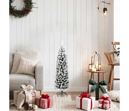 Árbol de Navidad artificial verde con nieve PVC 120 cm