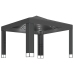 Cenador con doble techo y tira de luces LED antracita 3x3 m