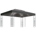 Cenador con tira de luces LED gris antracita 3x4 m