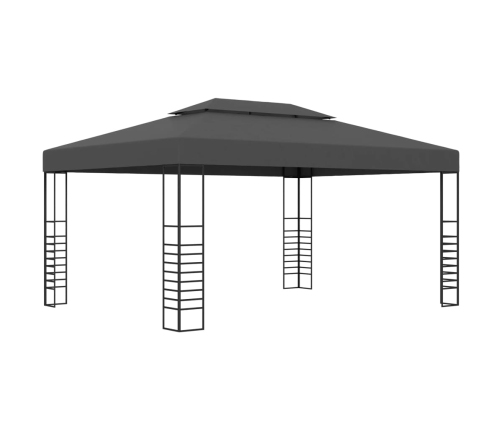 Cenador con tira de luces LED gris antracita 3x4 m