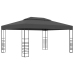 Cenador con tira de luces LED gris antracita 3x4 m
