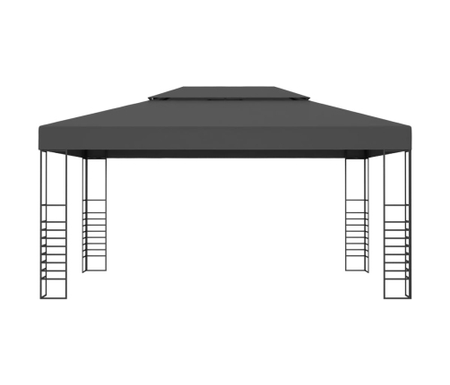 Cenador con tira de luces LED gris antracita 3x4 m