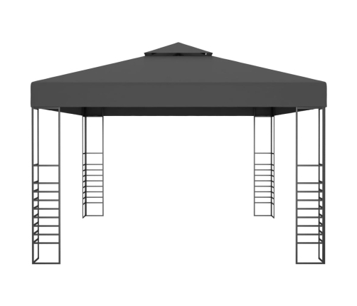 Cenador con tira de luces LED gris antracita 3x4 m