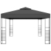 Cenador con tira de luces LED gris antracita 3x4 m
