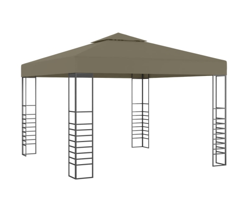 Carpa cenador de jardín con tira de luz LED 3x3m taupé 180 g/m²