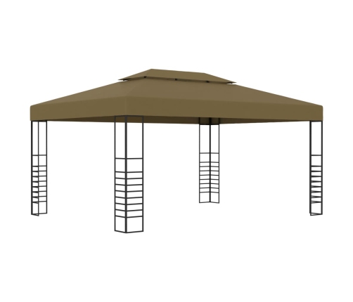 Carpa cenador de jardín con tira de luz LED 3x4m taupé 180 g/m²