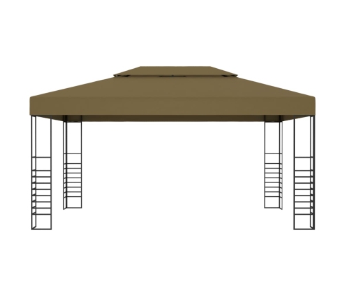 Carpa cenador de jardín con tira de luz LED 3x4m taupé 180 g/m²