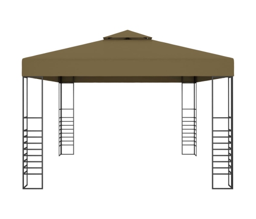 Carpa cenador de jardín con tira de luz LED 3x4m taupé 180 g/m²