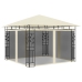Cenador con mosquitera y tira de luces LED crema 3x3x2,73m