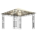 Cenador con mosquitera y tira de luces LED crema 3x3x2,73m