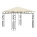 Cenador con mosquitera y tira de luces LED crema 3x3x2,73m
