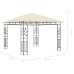 Cenador con mosquitera y tira de luces LED crema 3x3x2,73m