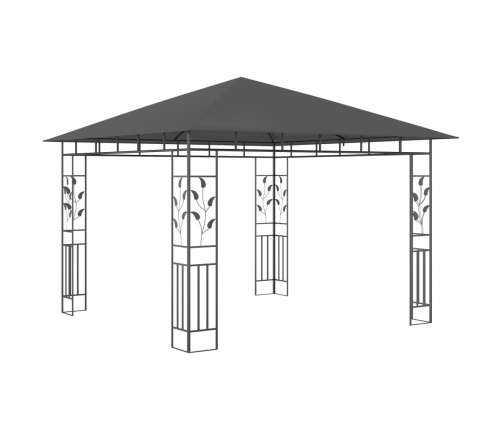 Cenador mosquitera y tira luz LED antracita 3x3x2,73m 180 g/m²