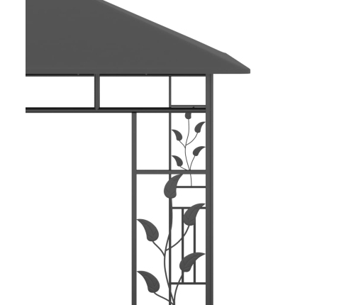 Cenador mosquitera y tira luz LED antracita 3x3x2,73m 180 g/m²