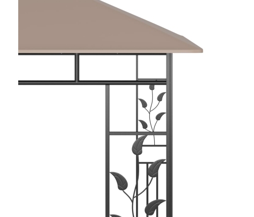 Cenador mosquitera y tira de luz LED taupé 3x3x2,73m 180 g/m²