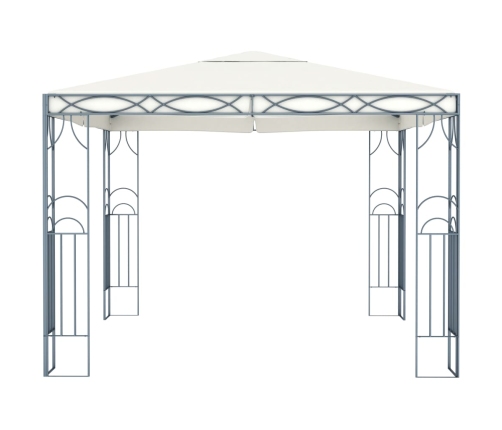 Cenador con tira de luces LED 300x300 cm crema