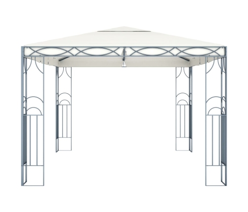 Cenador con tira de luces LED 400x300 cm crema