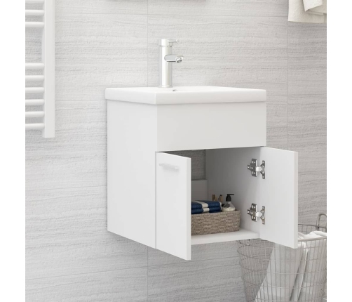 Mueble con lavabo blanco madera de ingeniería