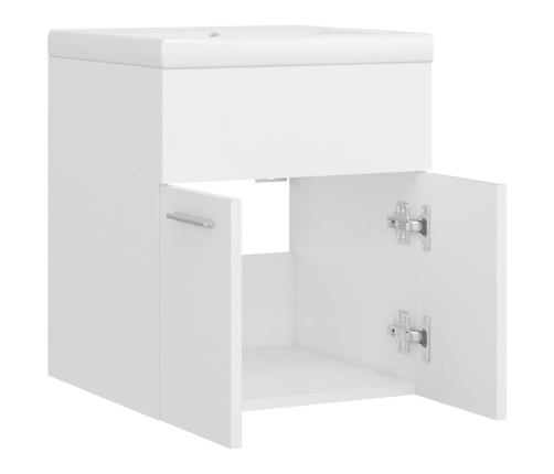 Mueble con lavabo blanco madera de ingeniería