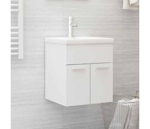 Mueble con lavabo blanco madera de ingeniería