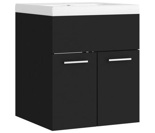 Mueble con lavabo madera de ingeniería negro