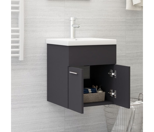 Mueble con lavabo madera de ingeniería gris