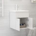 Mueble con lavabo madera de ingeniería blanco brillante