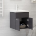 Mueble con lavabo madera de ingeniería gris brillante