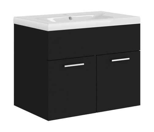 Mueble con lavabo madera de ingeniería negro