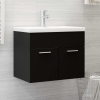 Mueble con lavabo madera de ingeniería negro